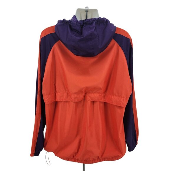 Vintage Clemson Mens XL Jacket Windbreaker Red Oak Sportswear Hooded 1/4 Zip - Picture 3 of 14